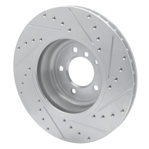 BMW Z4 Brake Rotor (1) - Front Left - R1 Concepts - Drilled & Slotted - Silver - `11-`16
